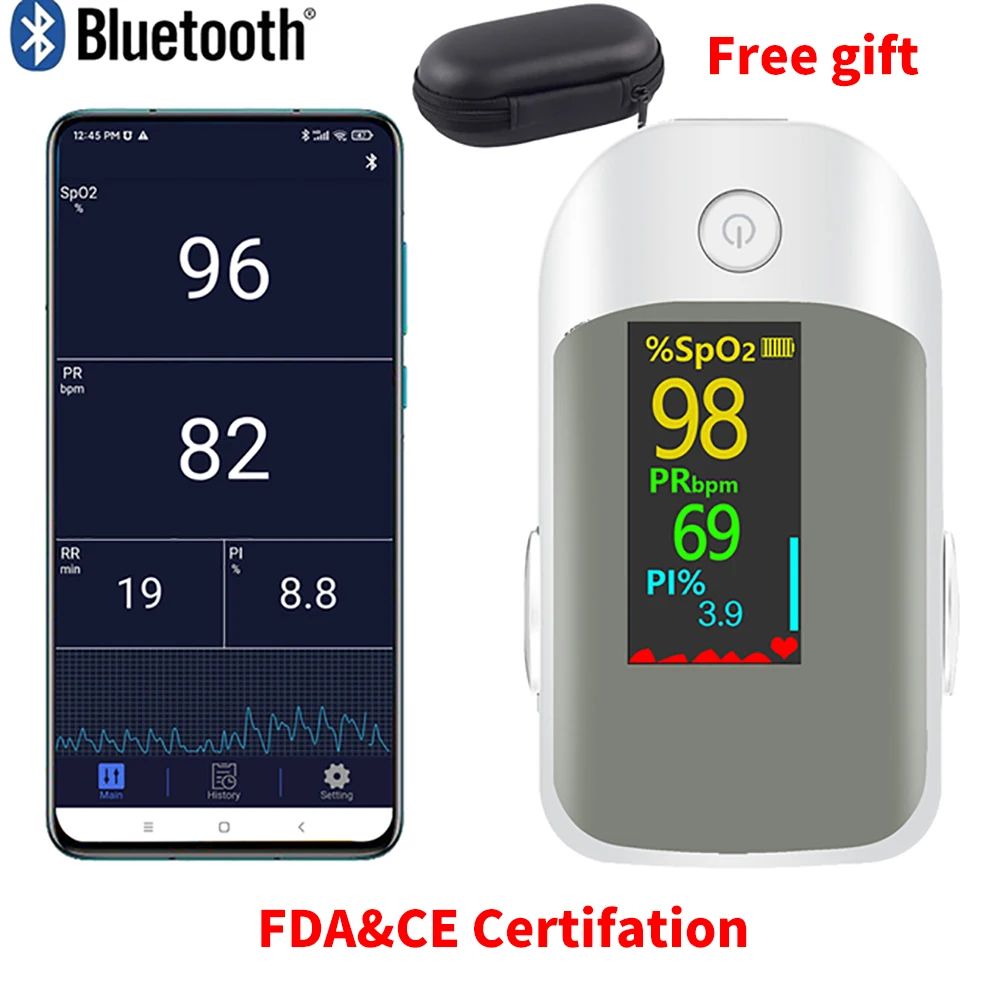 Пульсоксиметр на кончик пальца профессиональный медицинский портативный