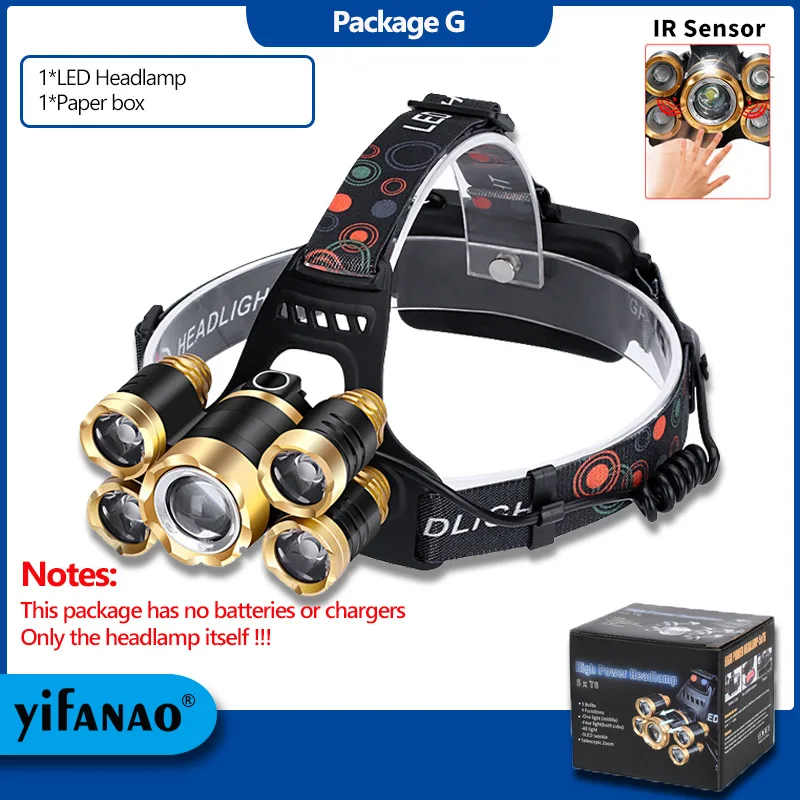 

Налобный фонарь Yifanao 5T6 водонепроницаемый