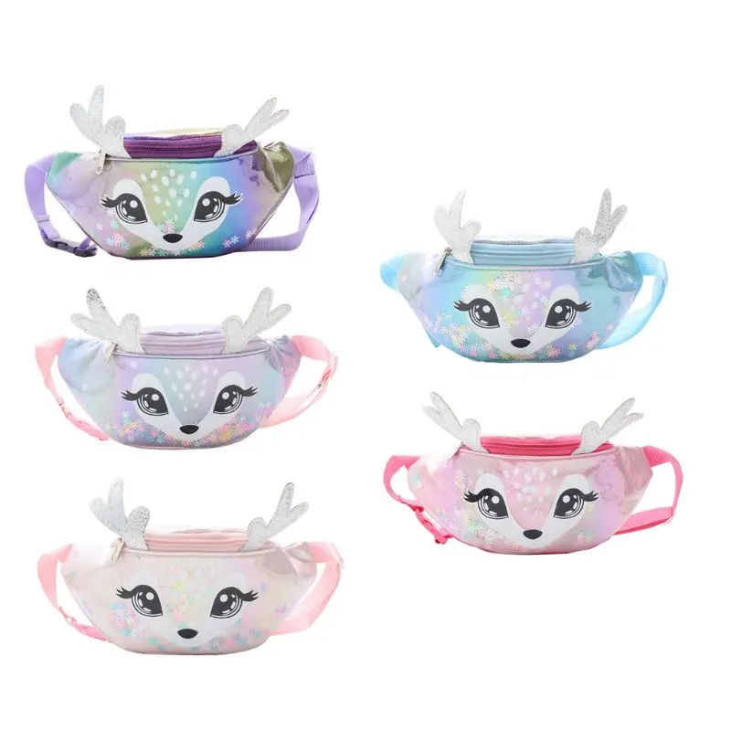

Children Elk Print Waist Fanny Pack Belt Bag Travel Hip Bum Mini Pack Coin Purse Chest Phone Pouch K5DA