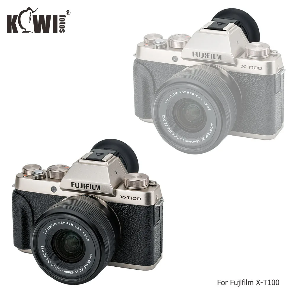 Мягкий Силиконовый наглазник для камеры KIWI, окуляр для Fujifilm X-T100 XT100 FUJI XT-100, легко и надежно крепится через горячий башмак