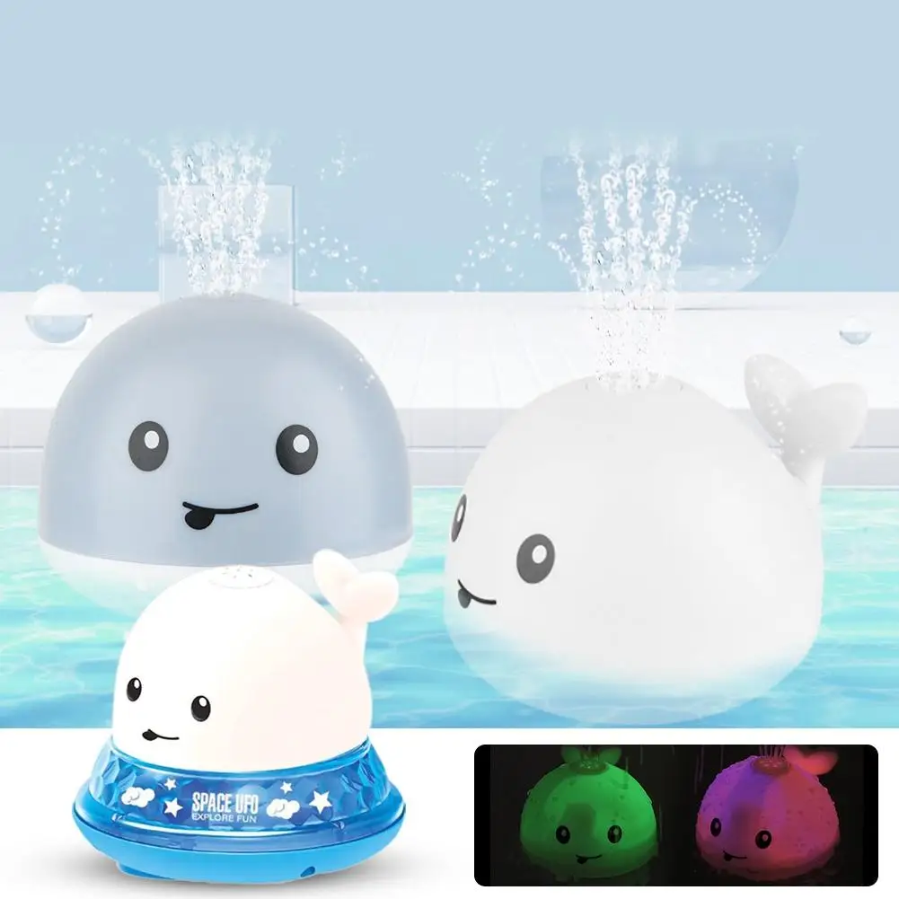 

Cute Waterproof Light Music Electric Induction Water Spray Whale Baby Bath Toy