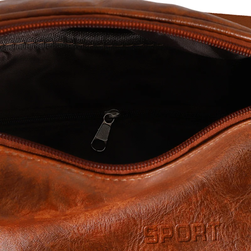 

Fashion Fanny Packs Men Leather Hip Bum Bag Casual Waterproof Chest Bag for Outdoor Sports