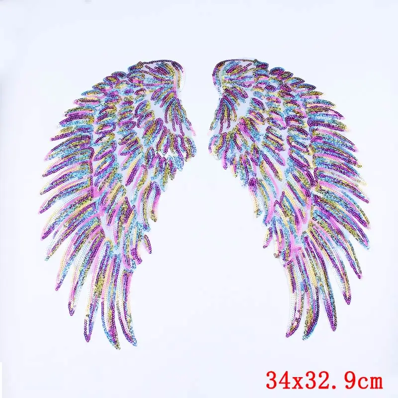 24 разнообразных наборов &quotкрылья блестками патч DIY Ангел нашивки крылья Модная