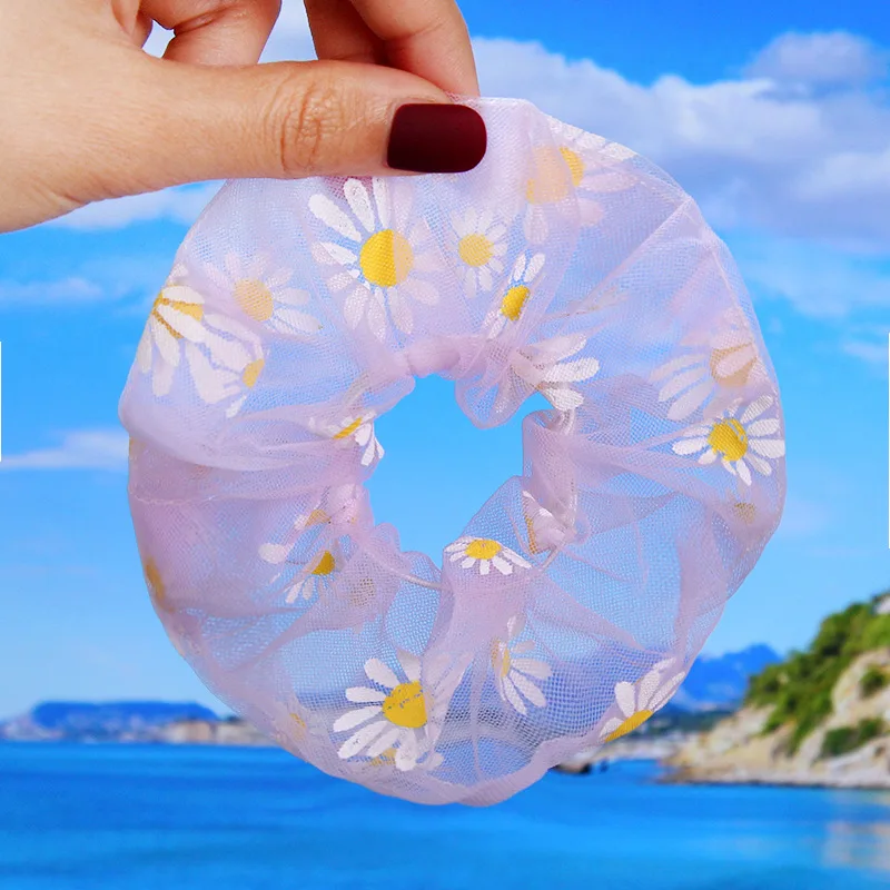 1 шт. летняя шикарная сетчатая пряжа маленькие резинки для волос с принтом