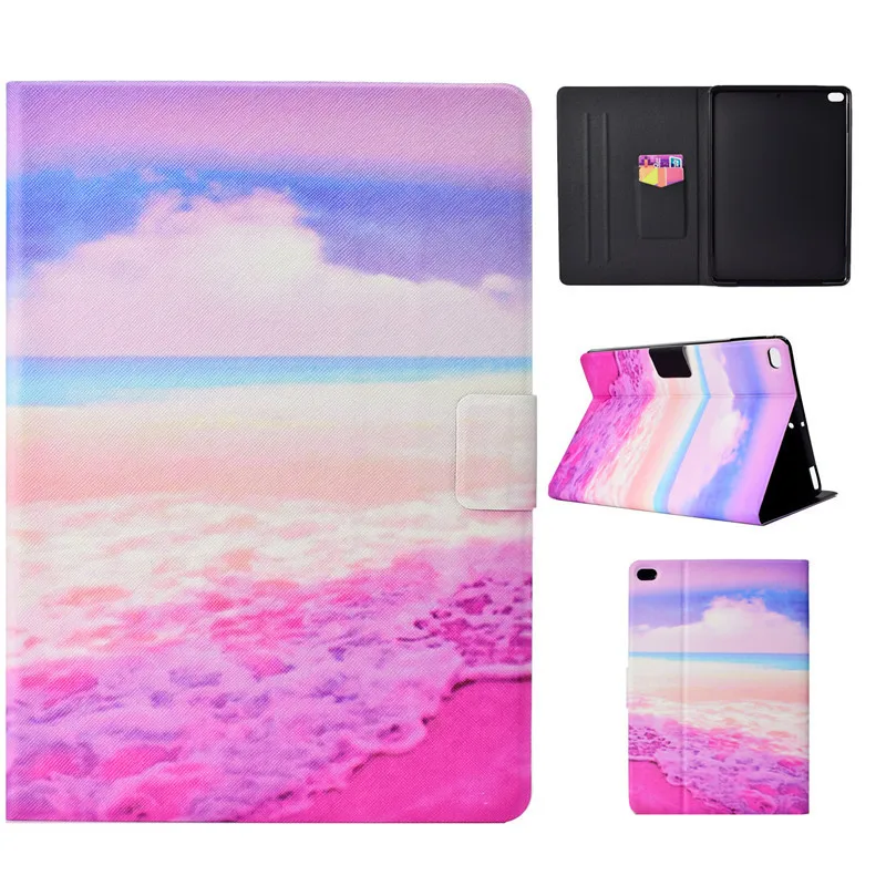 Горячая Распродажа! Мультяшный окрашенный умный чехол для ipad 5/6 Air 2/Air1 подставка