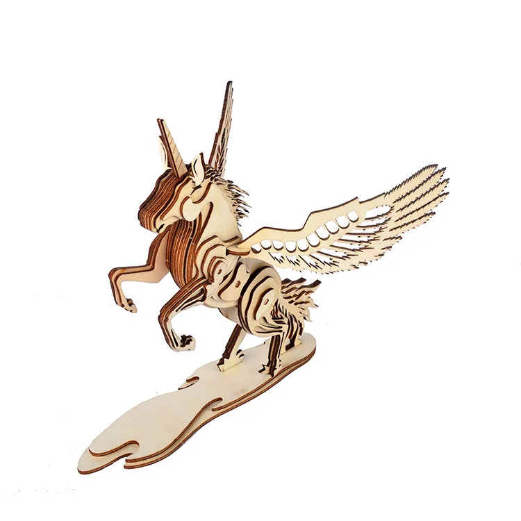 Детские 3D пазлы деревянные игрушки деревянный Единорог игры головоломка для