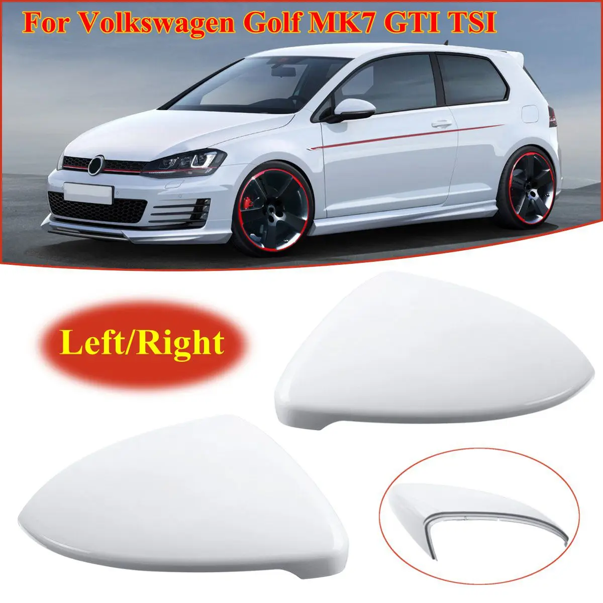Для VW Golf MK7 7 GTI TSI 2014 2015 2016 17 2018 Передняя левая правая белая крышка зеркала заднего