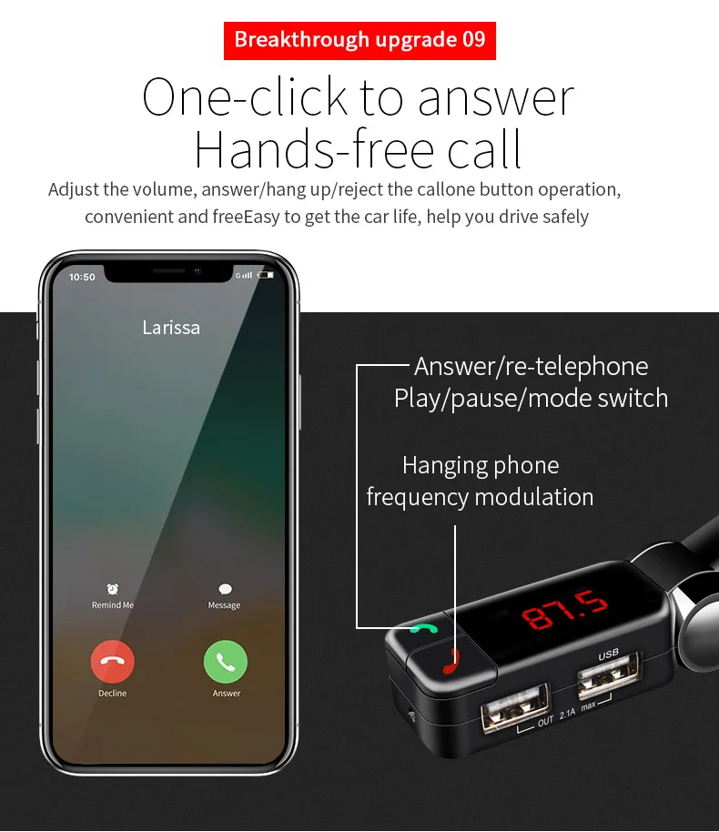 Автомобильный MP3 аудио плеер Bluetooth fm-передатчик беспроводной FM модулятор автомобильный комплект громкой связи ЖК-дисплей USB зарядное устройство для iPhone samsung