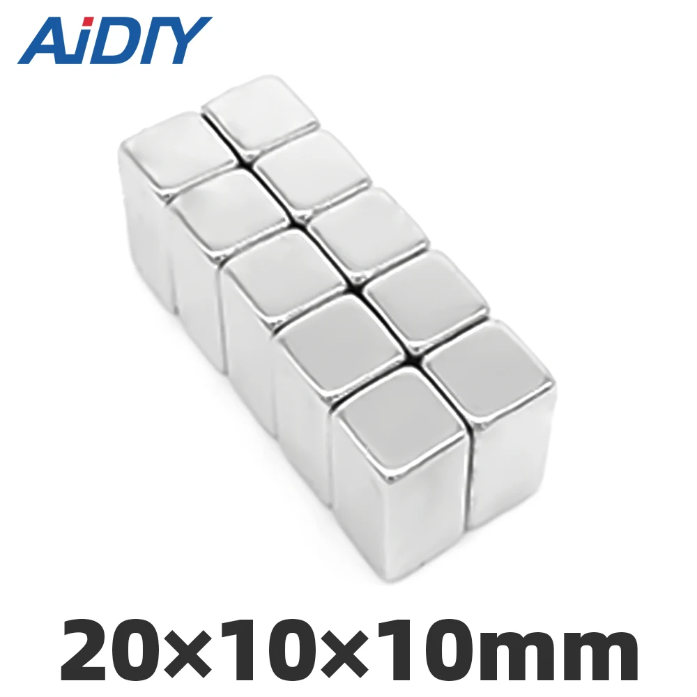 AIDIY 5/10/20 шт 20 мм x 10 мм x 10 мм сильные прямоугольные неодимовые магниты N35 Постоянный ndfeb супер мощные магниты 20*10*10 мм