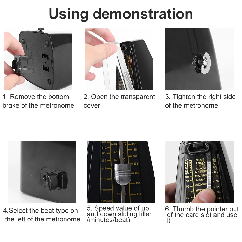 Точный механический громкий метроном звуковой для гитары Erhu фортепиано скрипка
