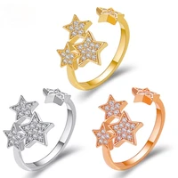 new korean simple star ring exquisite personality zircon ring suitable for womens party gift fashion jewelry anniversary gift