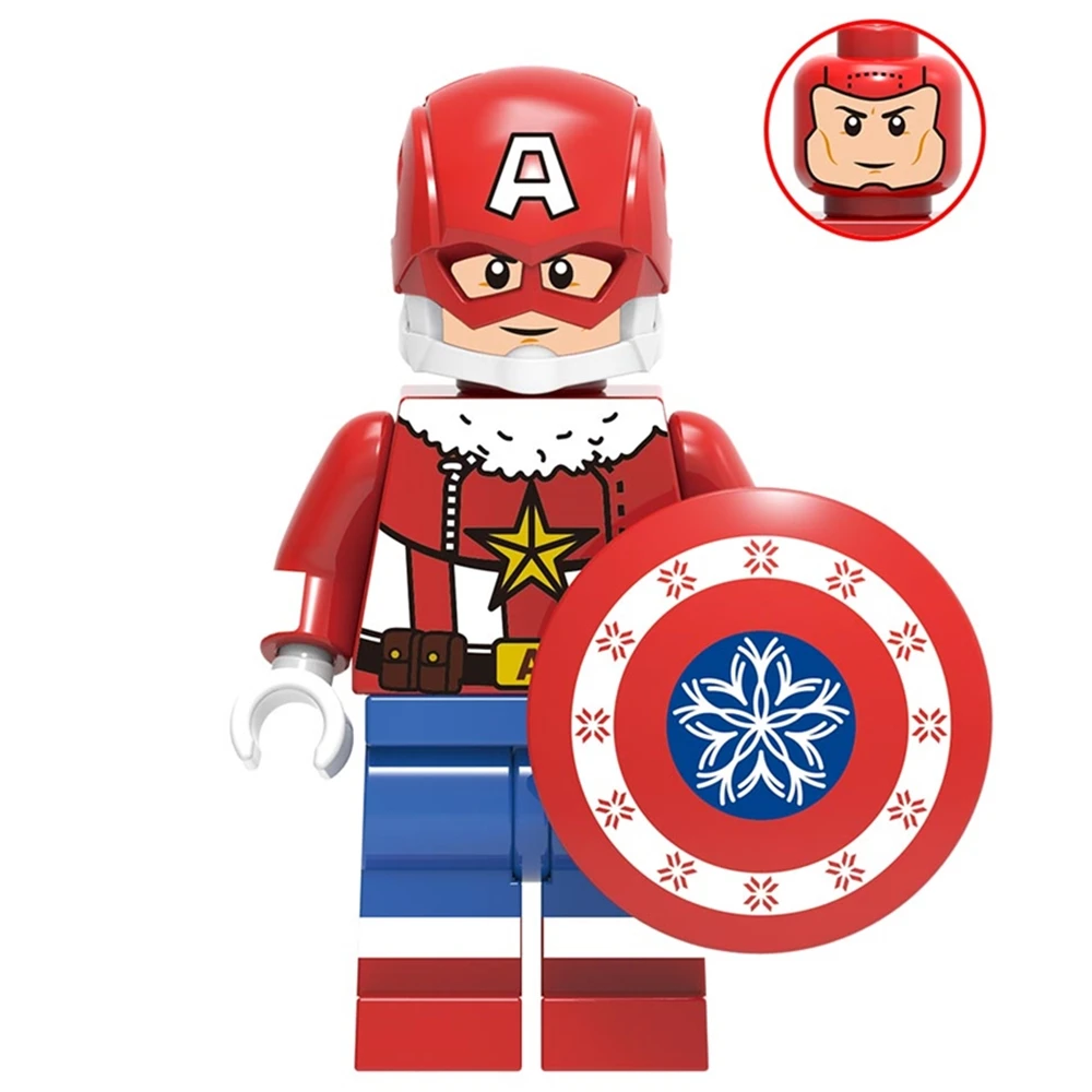 Рождество Капитан Америка Стив Роджерс Мстители Мини фигурки собрать супер