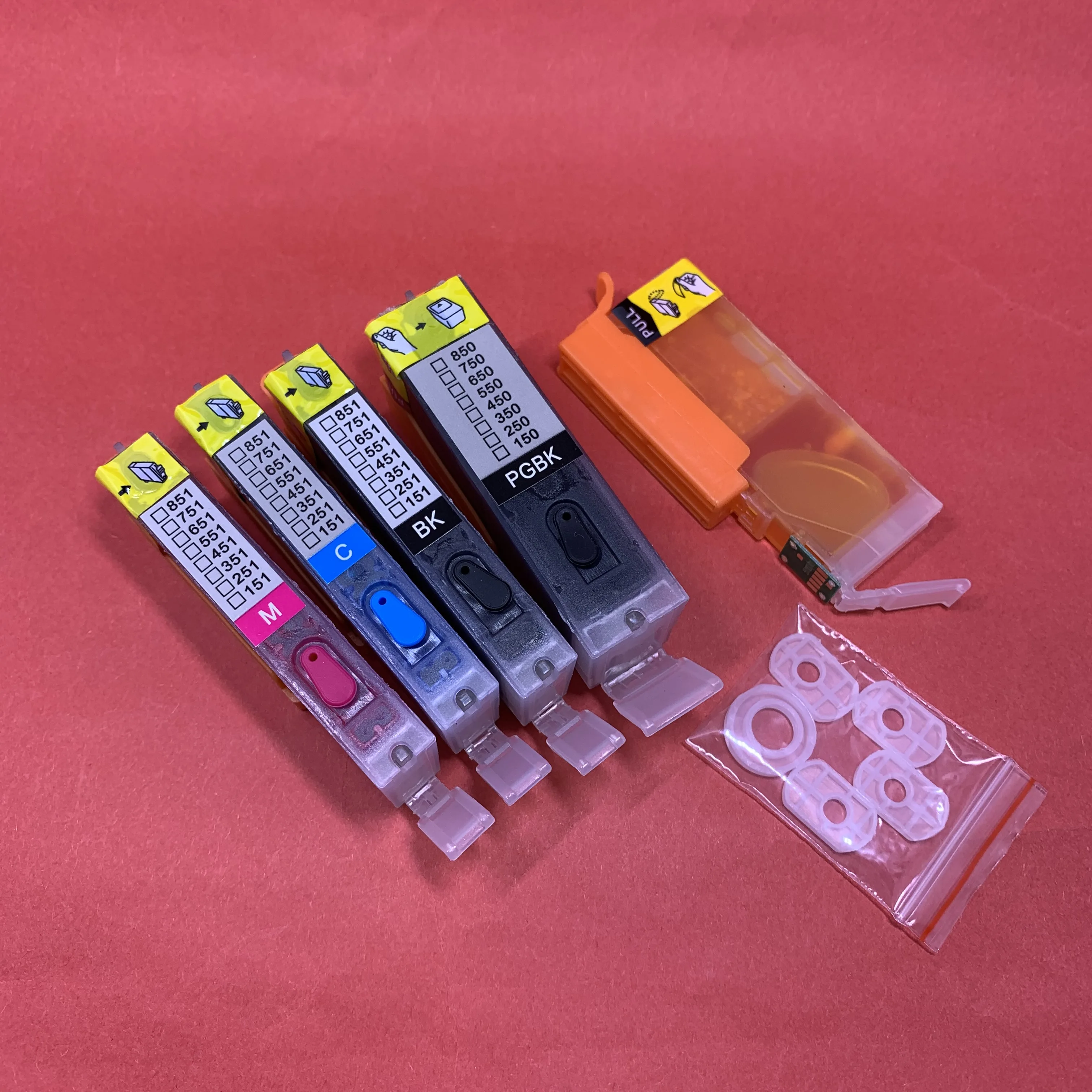 

YOTAT 5pcs Full Refillable ink cartridge PGI-550XL PGI-550 CLI-551 for Canon IP7250 MG6350 MG5450 MX925 MG7150 MG6450 printer