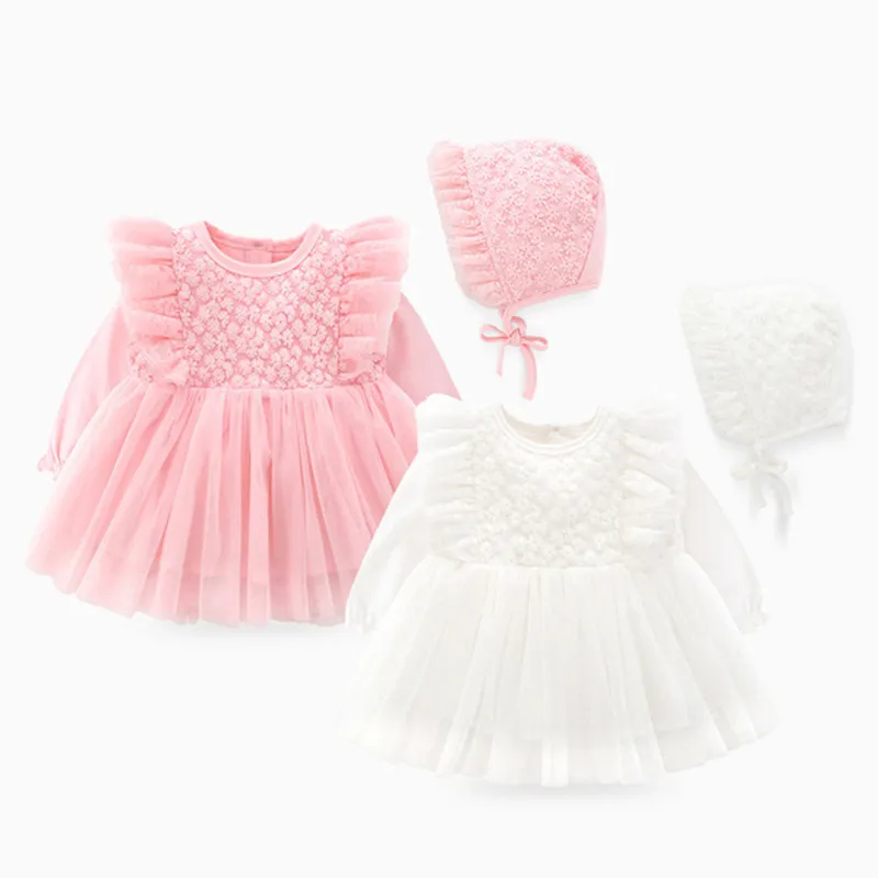 

Infant Baby Girls Dresses Embroidery Christening Newborn Baptism Clothes Princess TuTu Birthday Dress 0-12M 3Color