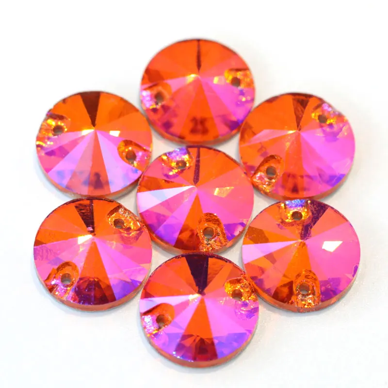 Цветные стразы круглые с плоской задней частью Rivoli украшения для свадебного