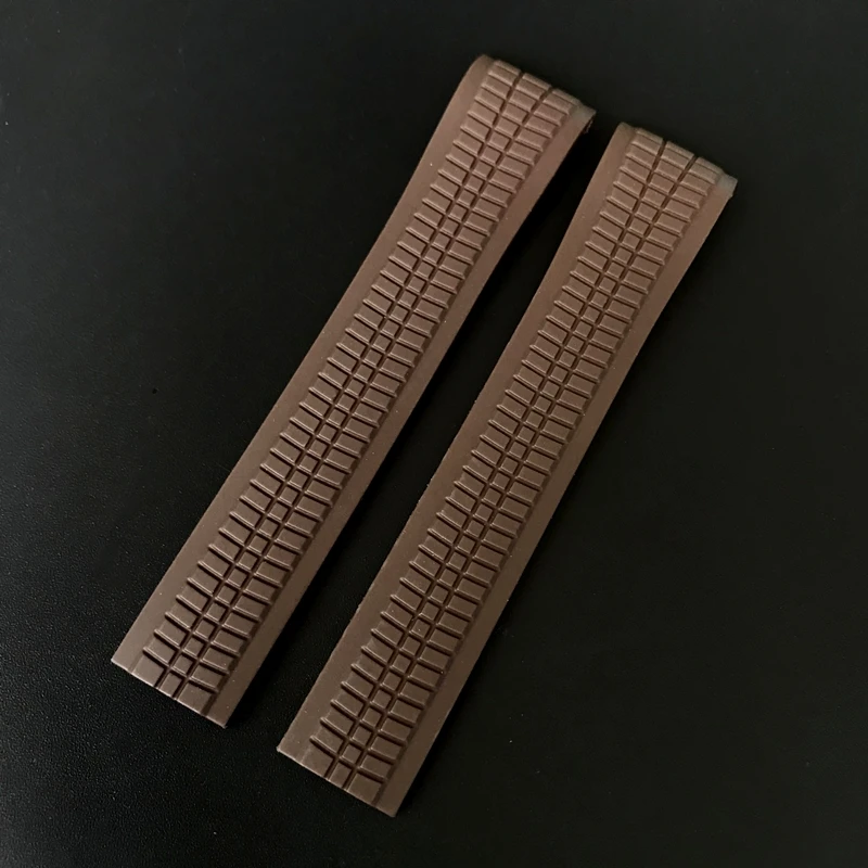 21mm Curved End Metal Pins Rubber Silicone Watch Band Fit For Patek PP Philippe AQUANAUT 5167A Black Brown Green Blue Soft Strap