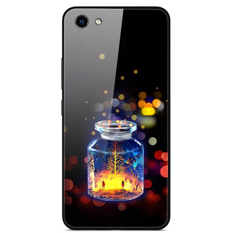 19 Закаленное стекло чехол для Vivo Y81 чехол Жесткий ПК цветная задняя крышка для Vivo Y81 Y 81 чехол Vivo 1808 бампер для телефона VivoY81 6,22" - Цвет: 19