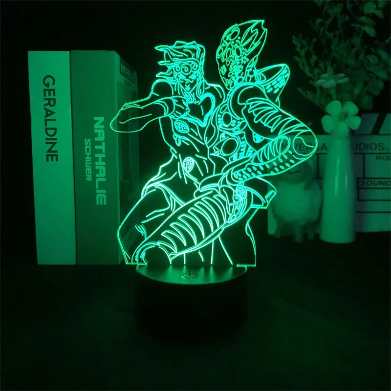 

Him JoJos Bizarre Adventure Japanese Anime Manga 3D Night Light Alarm Clock Base Light Delivery Decor Color with Remote Kids