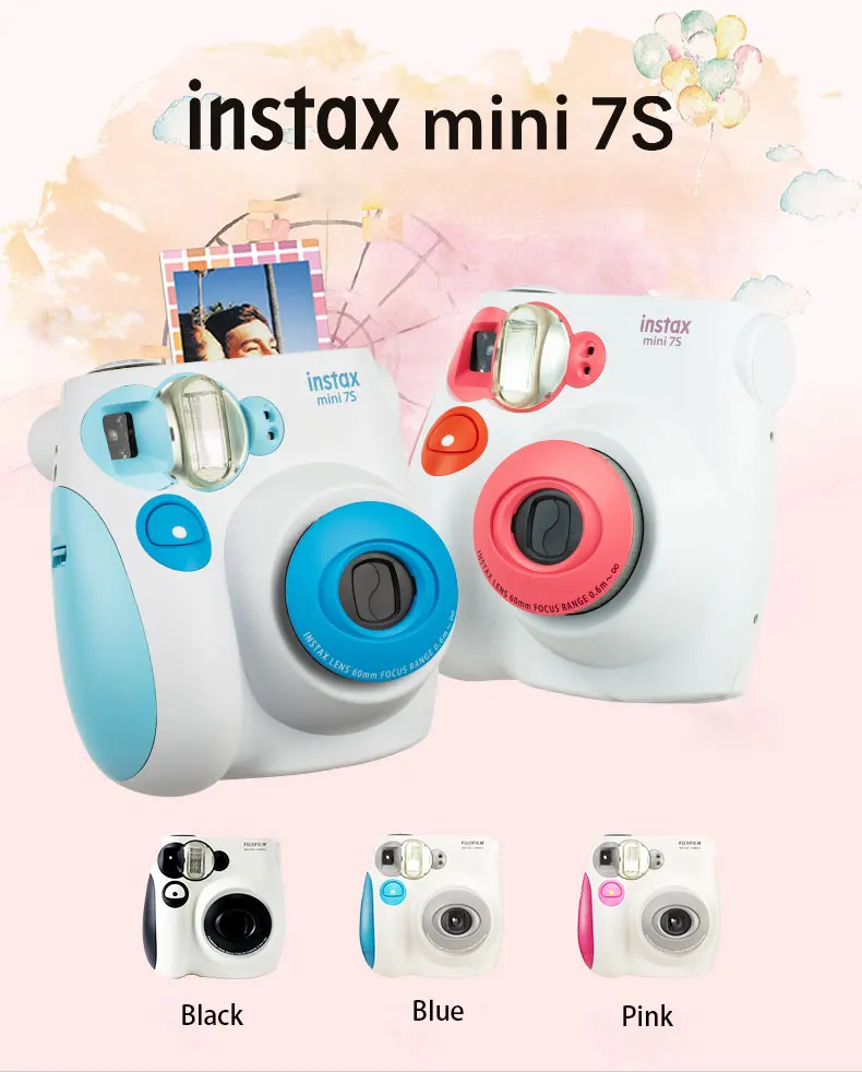 Оригинальная камера моментальной печати Fujifilm Instax Mini 7s с 10 страницами Fuji белая