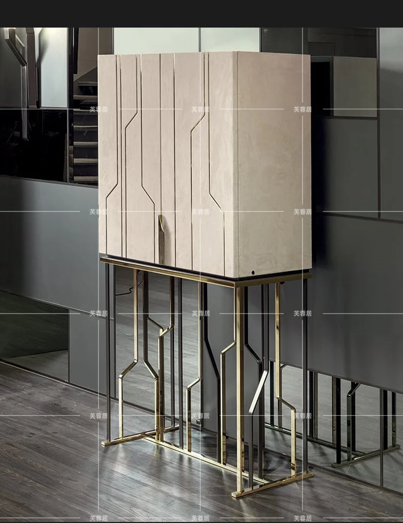 

Chinese Modern Style Metal Wooden High Quality Sideboard Fashion Furniture Exquisite Home Decoration Cabinet