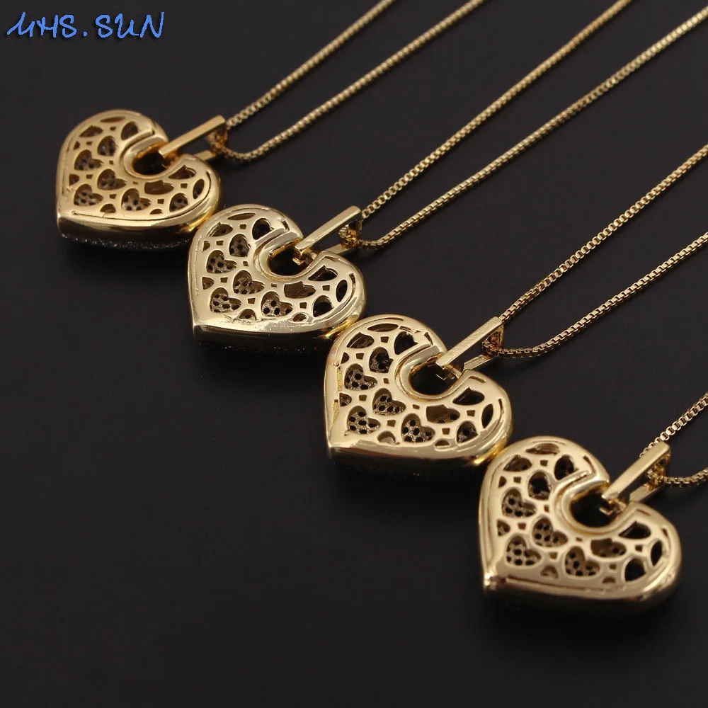 Женское Ожерелье MHS.SUN с подвесками в форме сердца из циркония модное ожерелье