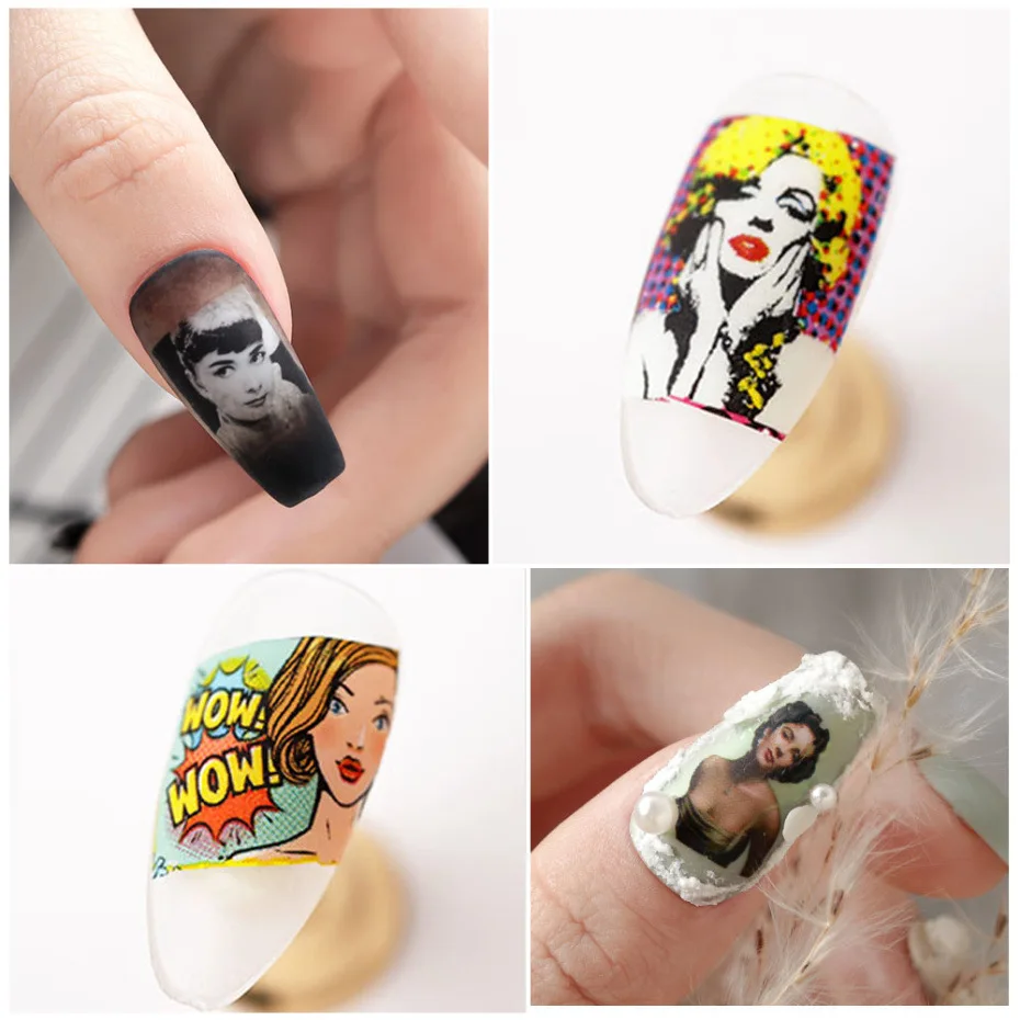 10 Rolls Candy Nail Foils Transfer Paper Halloween Art Stickers Stripe Floral Manicure Set Decals Pearl Nails Decoration | Красота и