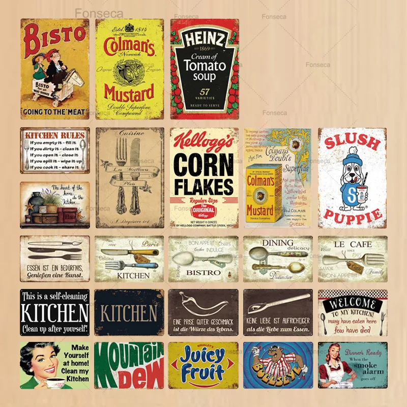 Кухонный металлический знак винтажный Ретро-знак для кухни домашний декор