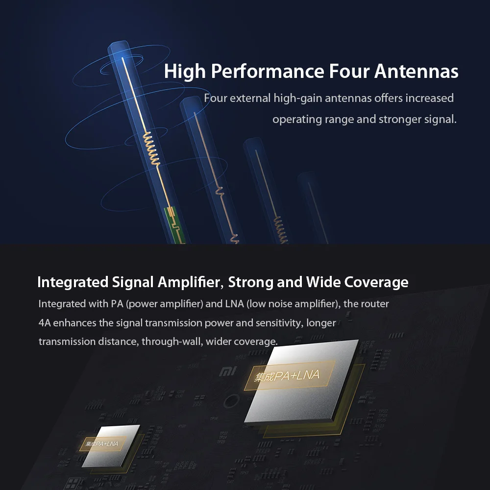 Xiaomi Mi маршрутизатор 4А гигабитная версия 2 4 ГГц 5 WiFi 1167 Мбит/с повторитель 128 Мб DDR3 с