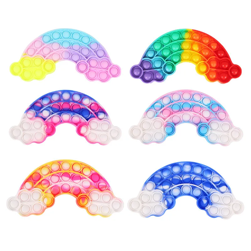 Новинка Поп it Tie-Dye Радужная Бабочка Медведь Единорог динозавр космический