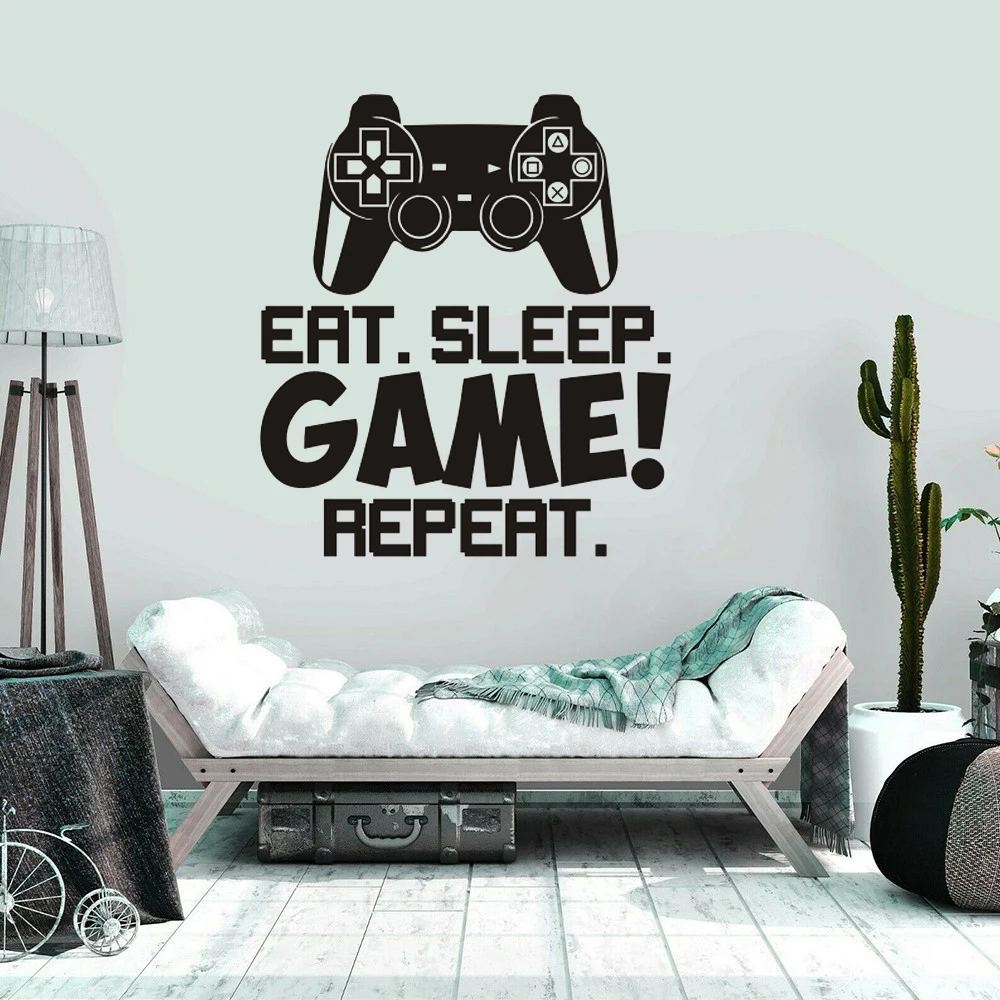 

Home Décor Items Colours Bedroom Vinyl Eat Sleep Game Repeat Gamer Wall Art Decals Stickers