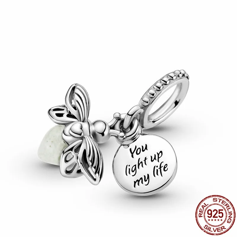

2021 New 925 Sterling Silver Luminous Firefly Charm Fit Original 3mm Bracelet&Bangle For Women Birthday Fashion Jewelry Gift