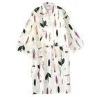 Ночная рубашка, топ для сна, кимоно, женский халат, 100% хлопок, газовый халат, ночная рубашка в японском стиле, домашняя одежда