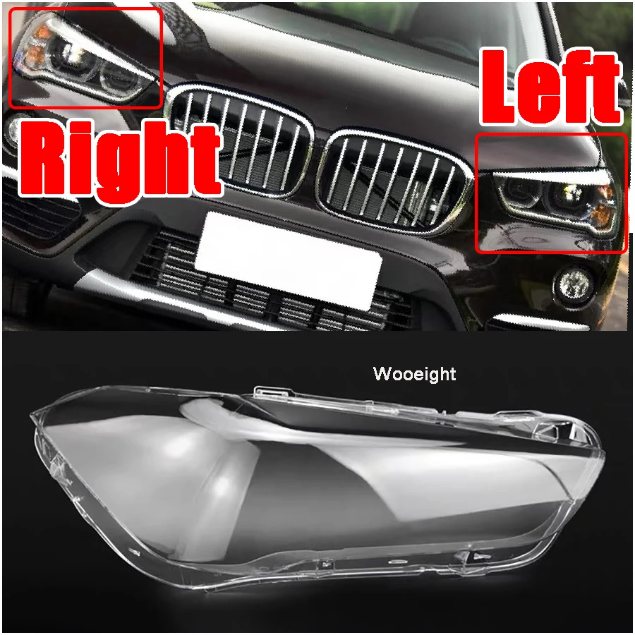 

Wooeight Car Front Headlight Glass Headlamps Transparent Lampshade Lamp Shell Headlight Cover Lens For BMW X1 E84 E49 2010-2019