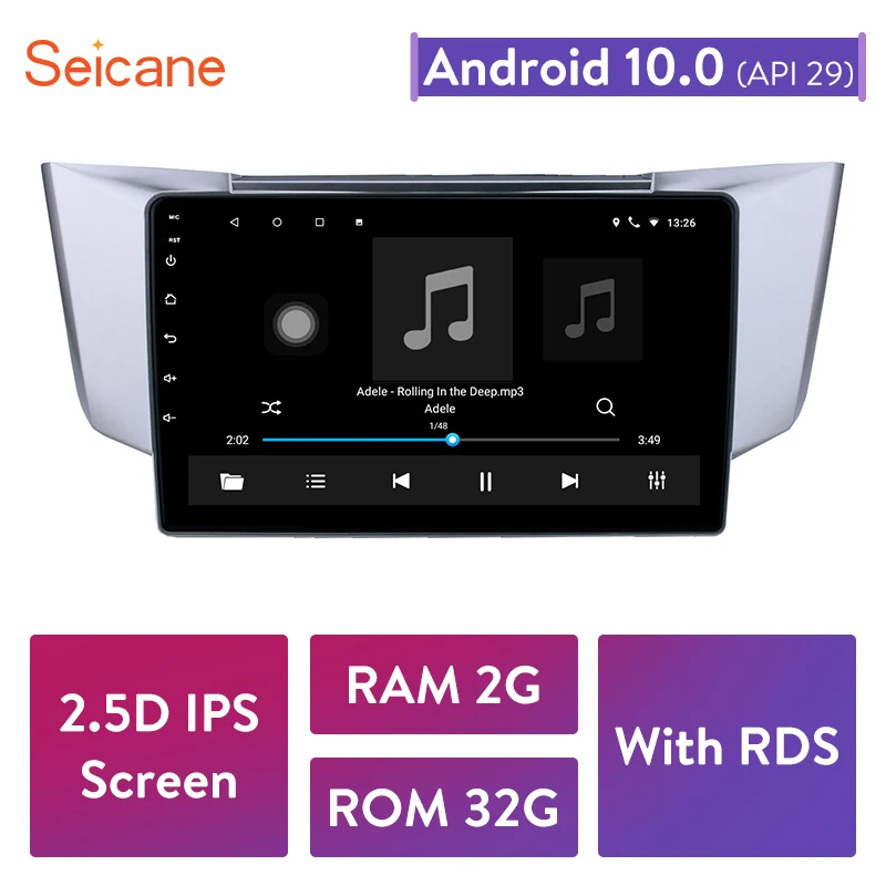 Автомагнитола Seicane 2 Гб + 32 ГБ Android 10 0 мультимедийный Видео Аудио плеер навигация GPS