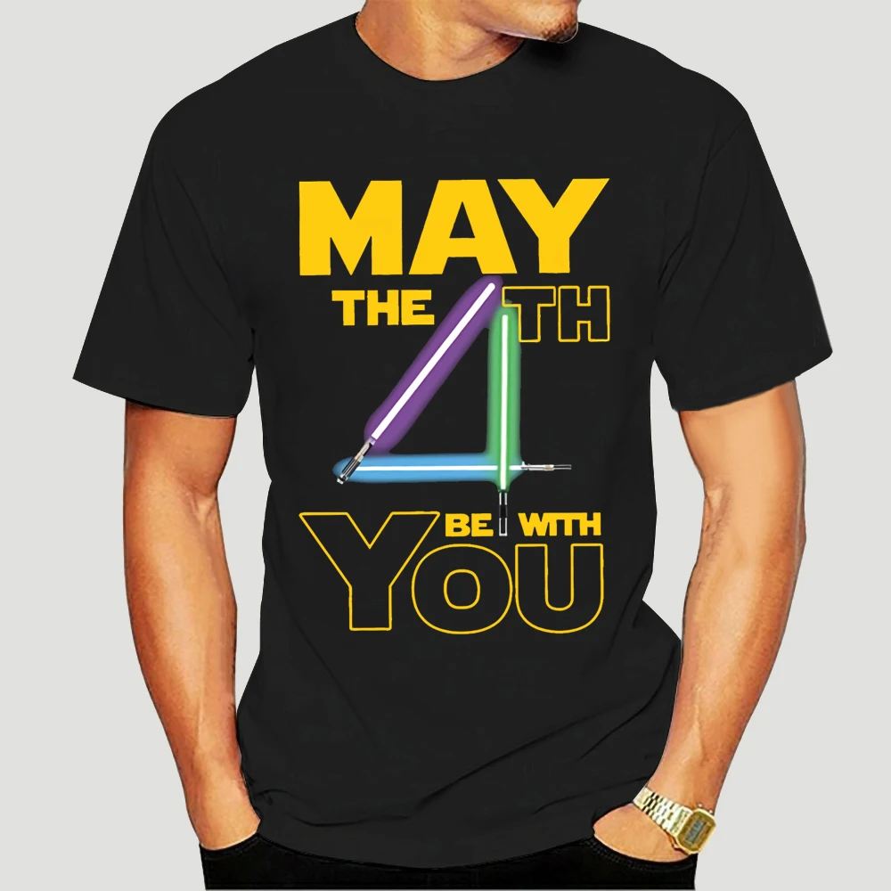 Май четвертый быть с Youharajuku уличная футболка Ment Shirt 4699D|Мужские футболки| |