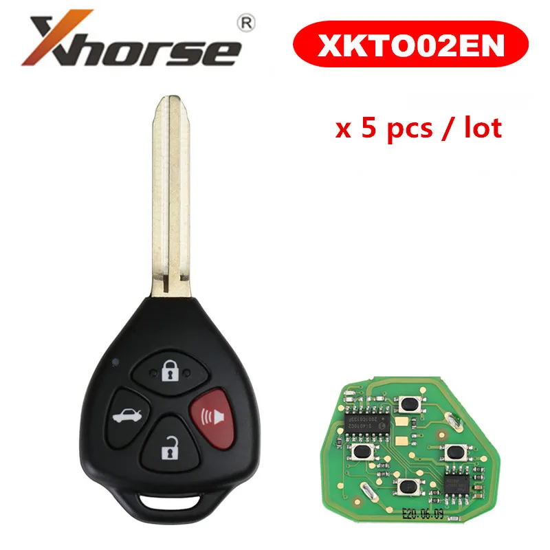 XHORSE XKTO02EN для Toyota Style Flat 4 button triangle 5 шт./лот| |
