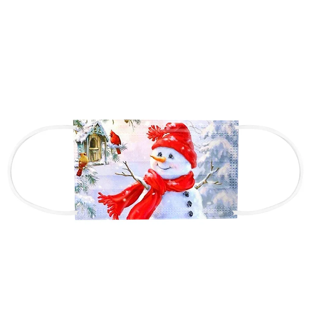 50 шт. одноразовая Рождественская маска унисекс мягкий праздничный подарок