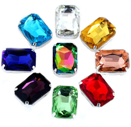 Mix Colors Прямоугольный восьмиугольный прозрачные стеклянные стразы пришить на коготь стразы много цветов стразы пришить стразы свадебное платье y1981 - Цвет: Mix Colors