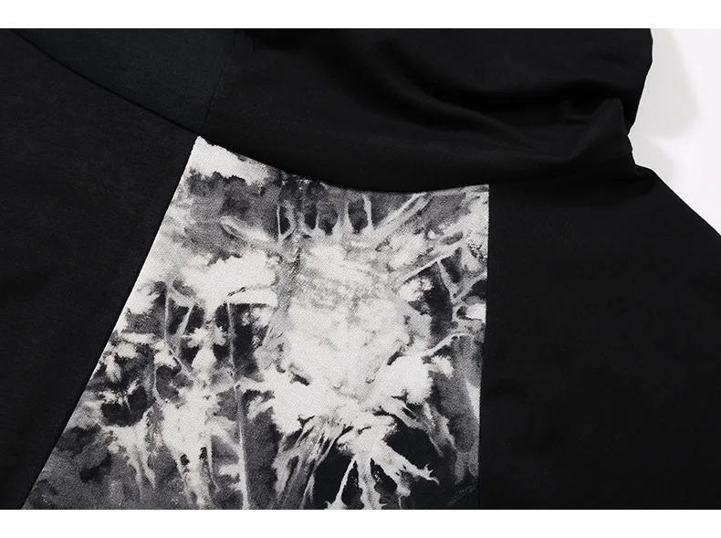 

ZCSMLL Hooded Black Printing Women Dress Long Sleeve Loose Big Size 2021 New Autumn and Winter Casual Female Dress Tide