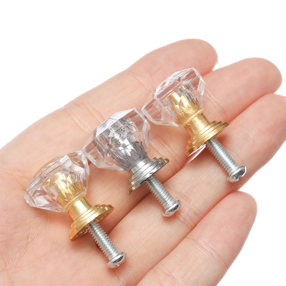10 шт./партия Алмазная форма Хрустальная Стеклянная Ручка шкафа ящик для
