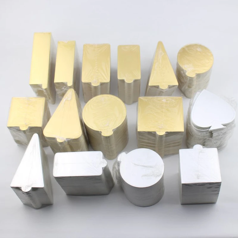 

100pcs Multi Shapes available Gold Mousse Cardboard Base Pad Silver Mousse Cake Paper Tray Holder