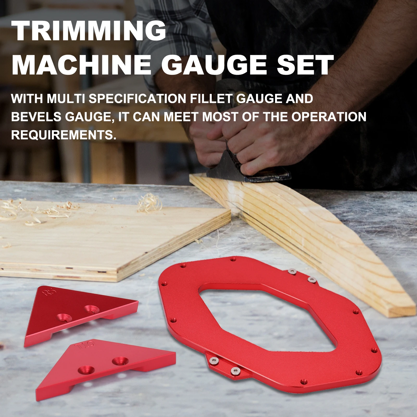 

Woodworking Trimming Machine Fillet Gauge Trimming Machine Bevels Gauge Aluminum Alloy Woodworking Tools Arc Radius Router Table
