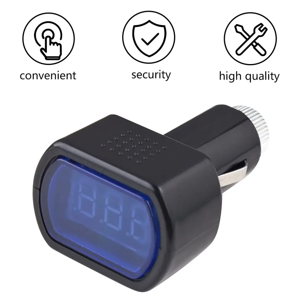 Universal LED Digital Display Cigarette Lighter Electric Voltage Meter For Auto Car Vehicle Battery Monitor Voltmeter Black | Инструменты