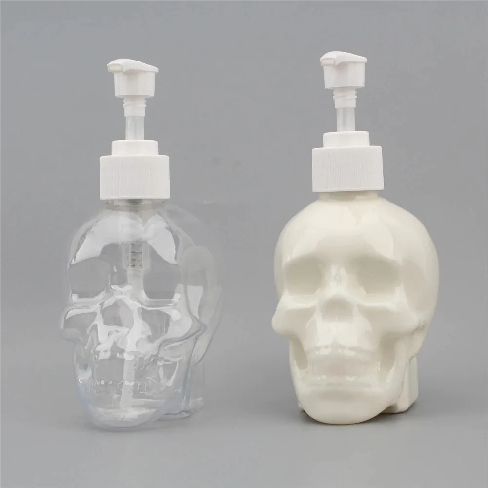 

Creative Skull Bathroom Liquid Soap Dispenser 350ml Hand Soap Transparent Bottle Shower Gel Shampoo Fillable Bottle