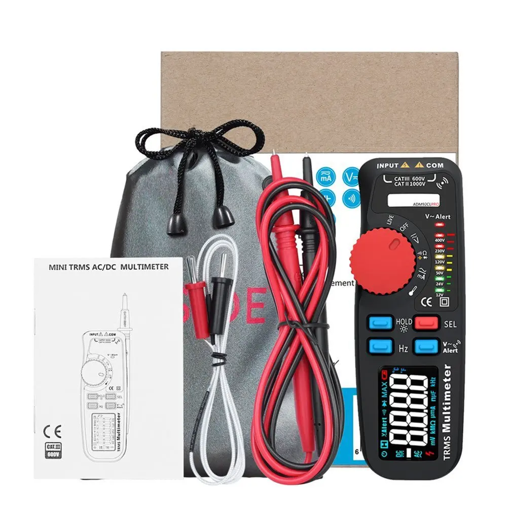 

BSIDE 6000 Counts TRMS Dual Mode Digital Multimeter Tester Mini Voltage Current Resistance Frequency Meter ADM92CL PRO