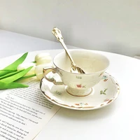 coffee cup %d0%b4%d0%bb%d1%8f french retro ceramic milk cups afternoon white flowers tea mug set top grade porcelain drinkware mugs teacup copo
