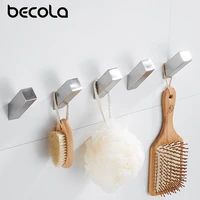 becola new design bathroom accessories 304 stainless steel row hook black and chrome plated surface europe design fixed parts