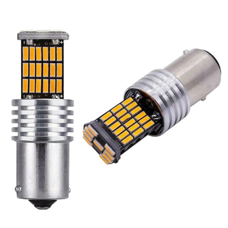 2x1156 янтарные светодиодсветодиодный лампы 7506 P21W BA15S желтые передние и задние