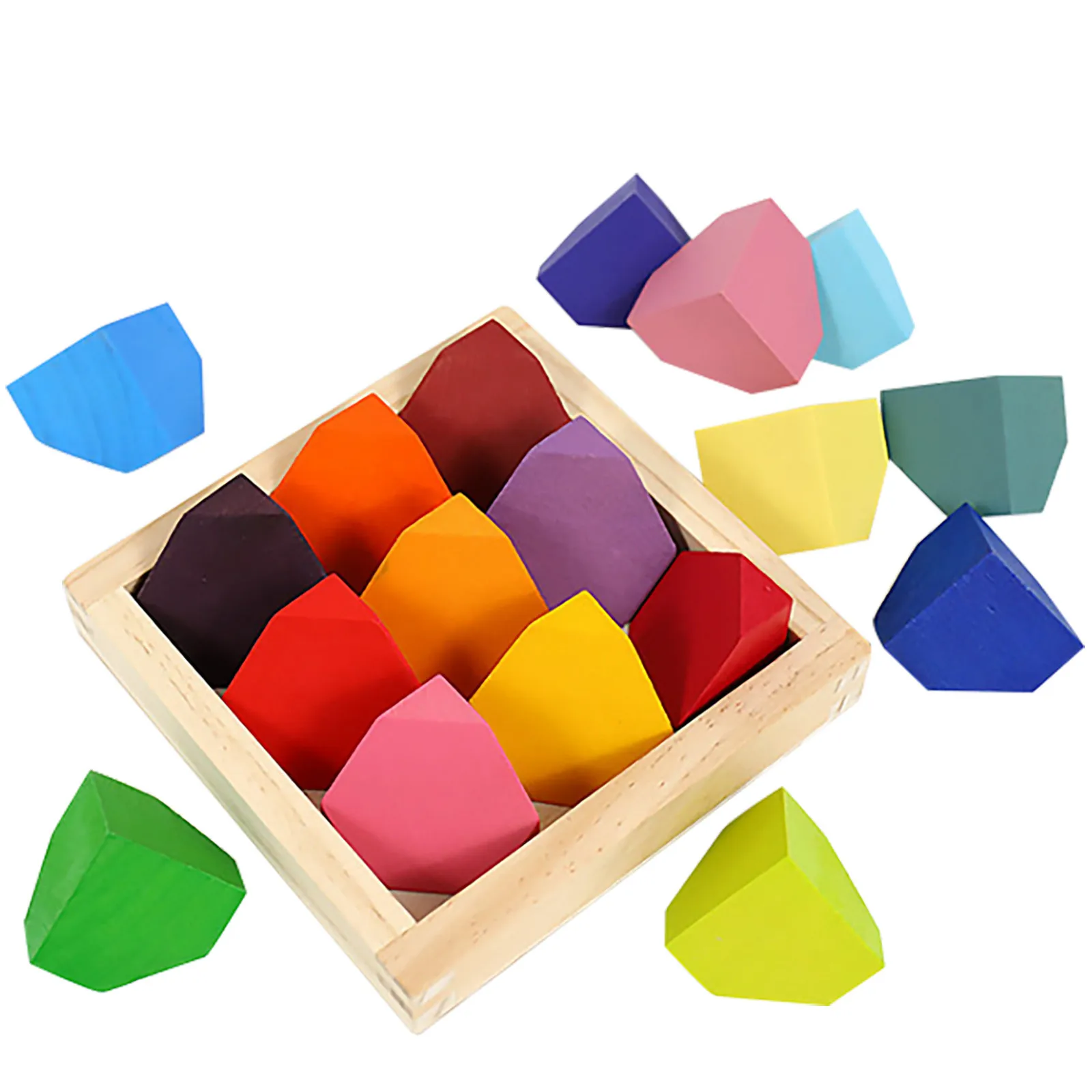 

HIINST Corner Stone Wooden Jigsaw Puzzle Toys Rainbow Corner Stone Color Square 3D Block Kids educational Toys