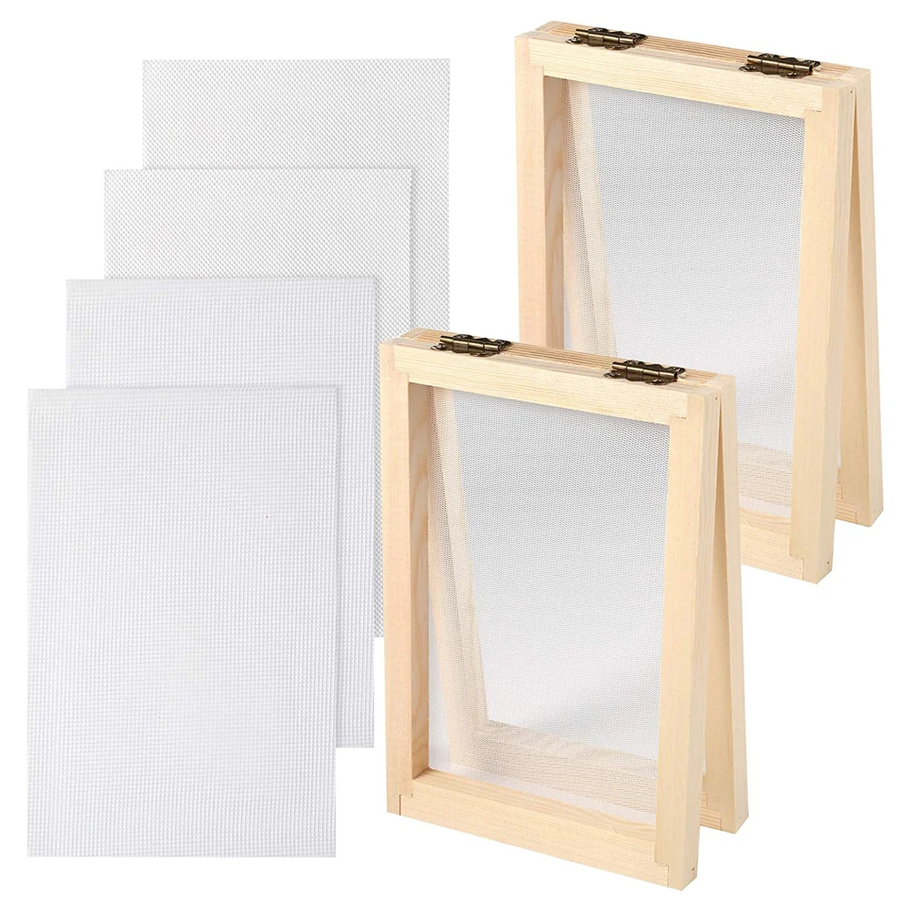 

Retro Paper Making Kit Mould Screen Frame Papermaking Screen Paper Mak Papermaking Screen DIY Dried Flowers Art Crafts Handcraft